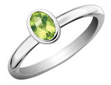 Solitaire Peridot Ring 1/2 Carat (ctw) in Sterling Silver